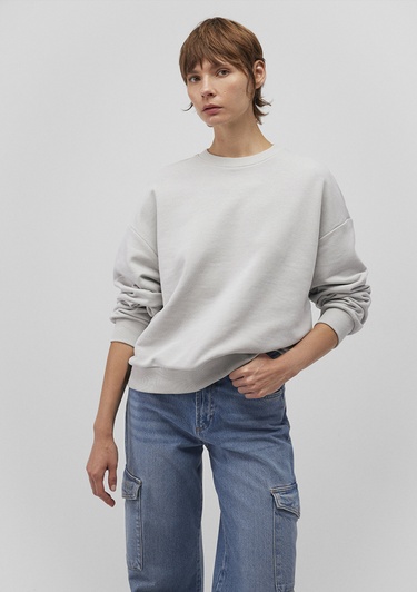  Mavi Bisiklet Yaka Gri Basic Sweatshirt 1611770-70074