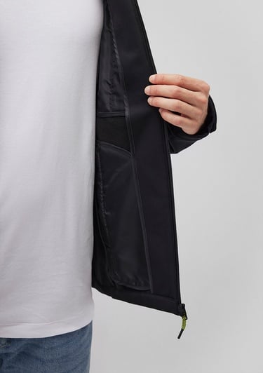  Mavi Kapüşonlu Siyah Scuba Ceket Slim Fit / Dar Kesim 0110264-900