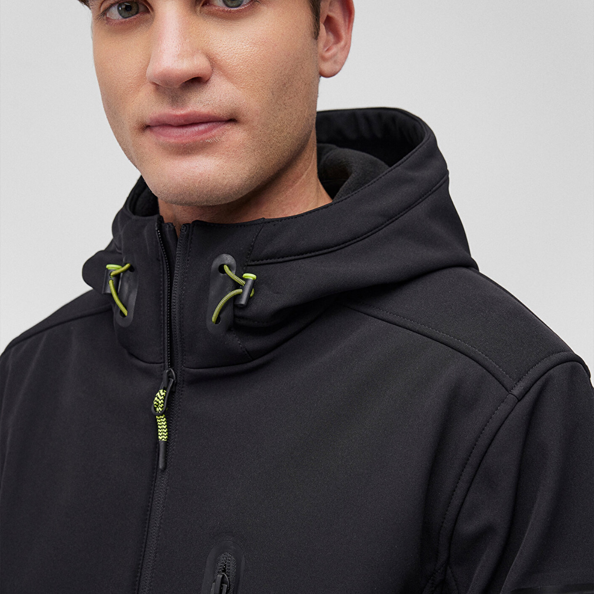 Mavi Kapüşonlu Siyah Scuba Ceket Slim Fit / Dar Kesim 0110264-900