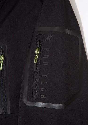  Mavi Kapüşonlu Siyah Scuba Ceket Slim Fit / Dar Kesim 0110264-900