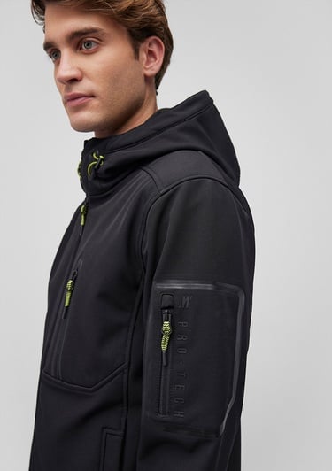  Mavi Kapüşonlu Siyah Scuba Ceket Slim Fit / Dar Kesim 0110264-900