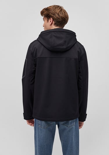  Mavi Kapüşonlu Siyah Scuba Ceket Slim Fit / Dar Kesim 0110264-900