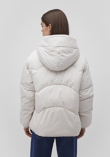  Mavi Kapüşonlu Beyaz Şişme Mont 1110199-83746