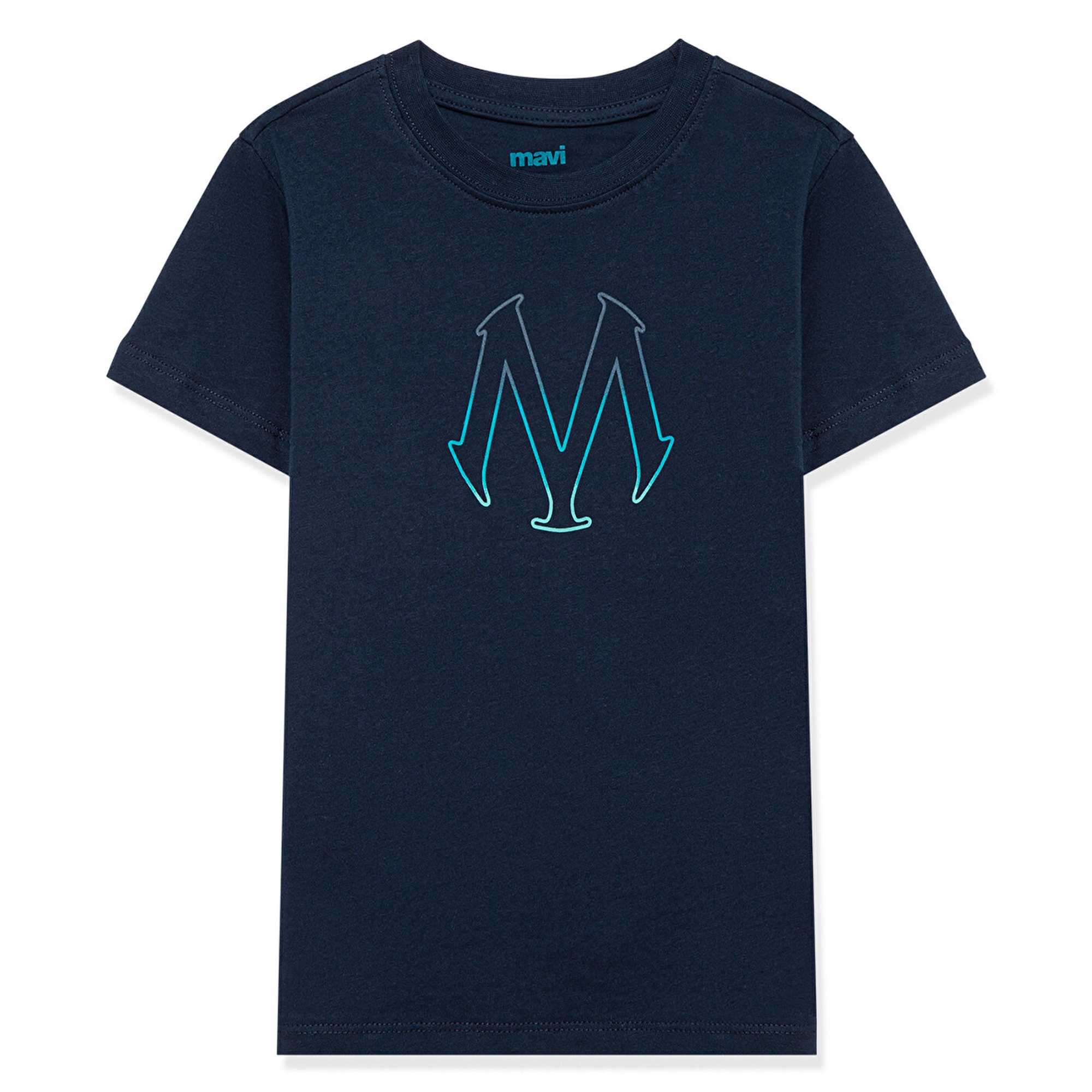 Mavi Mühür Logo Baskılı Lacivert Tişört Regular Fit / Normal Kesim 6610044-70490