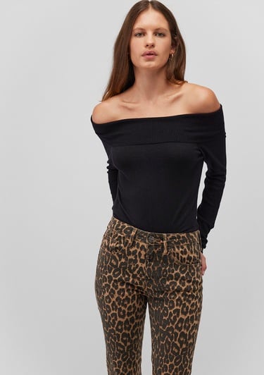  Mavi Düşük Omuz Detaylı Siyah Kazak Fitted / Vücuda Oturan Kesim 1710391-900