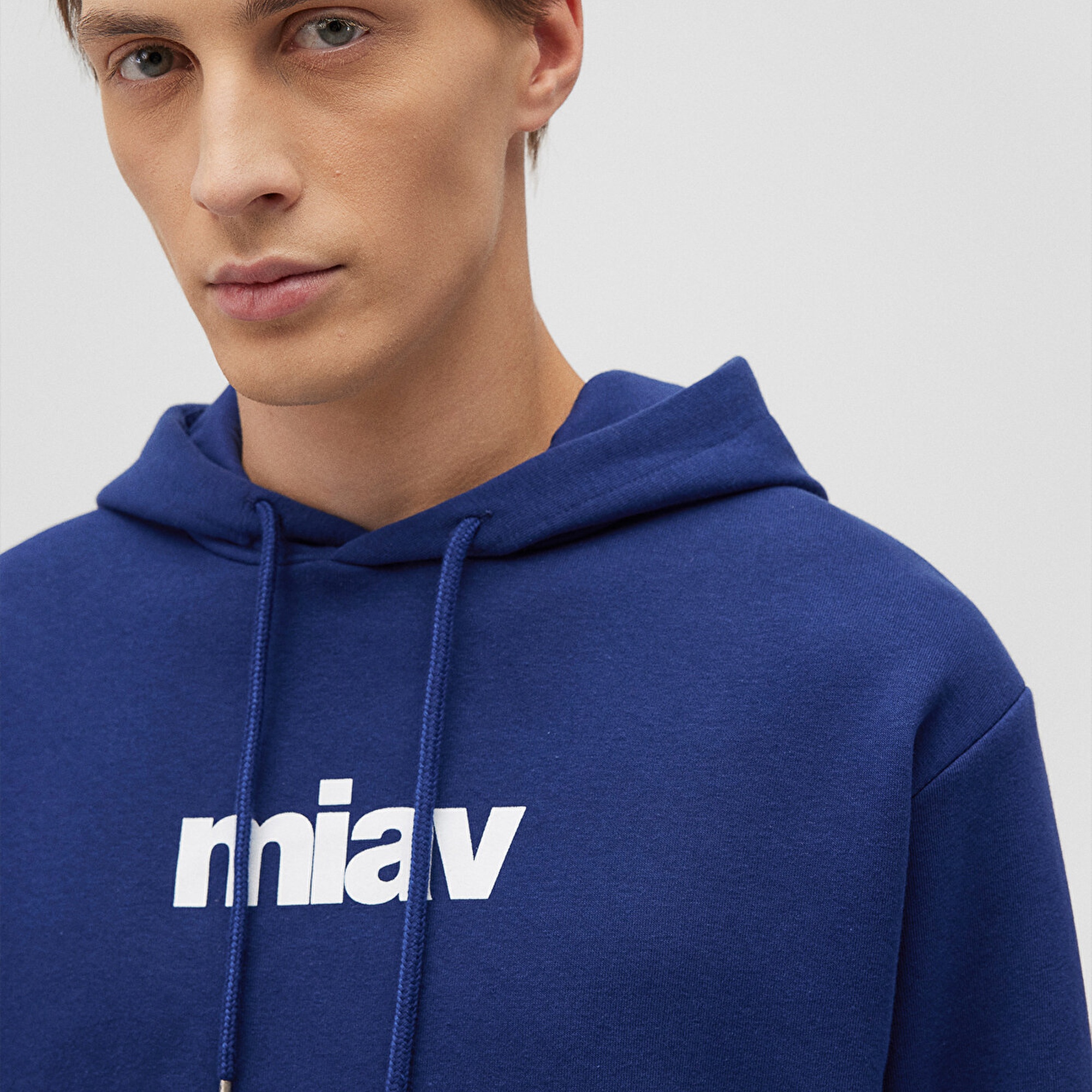 Mavi Miav Baskılı Kapüşonlu Mavi Sweatshirt 0S10001-70722