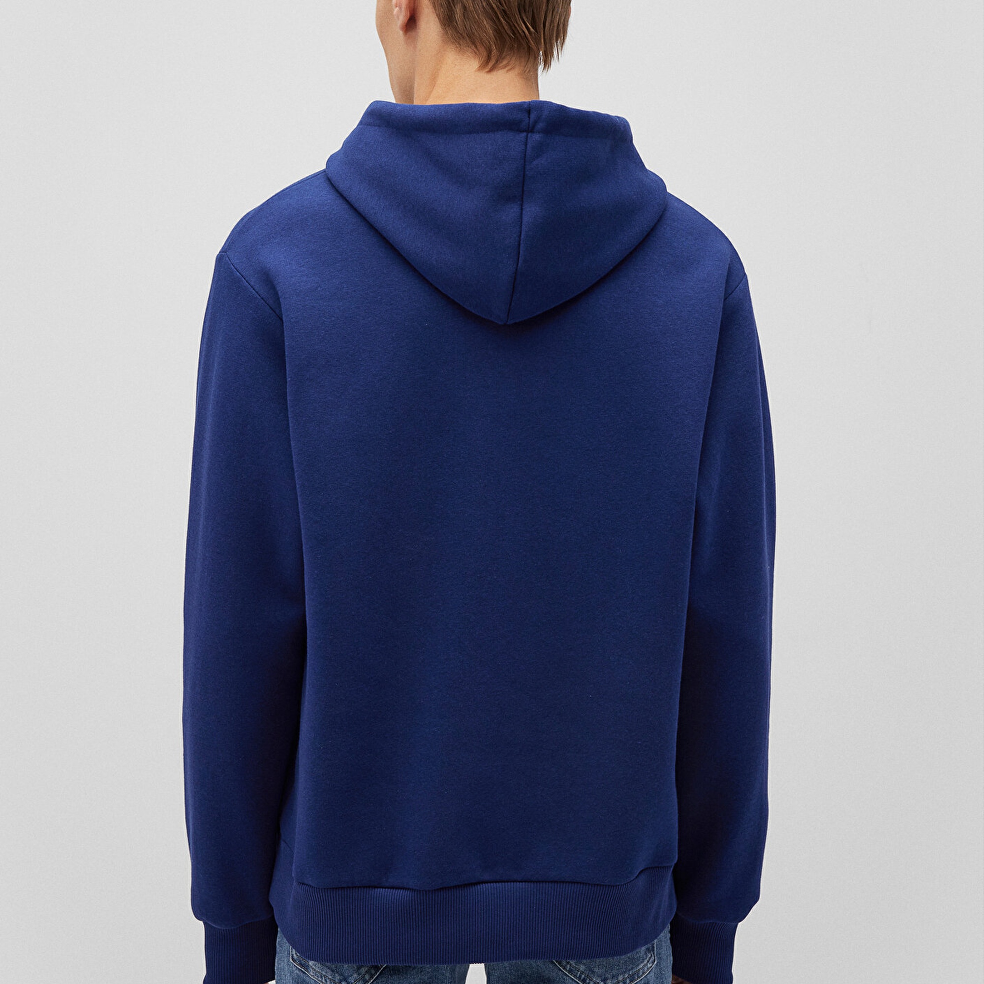 Mavi Miav Baskılı Kapüşonlu Mavi Sweatshirt 0S10001-70722