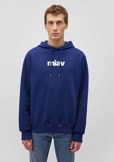  Mavi Miav Baskılı Kapüşonlu Mavi Sweatshirt 0S10001-70722
