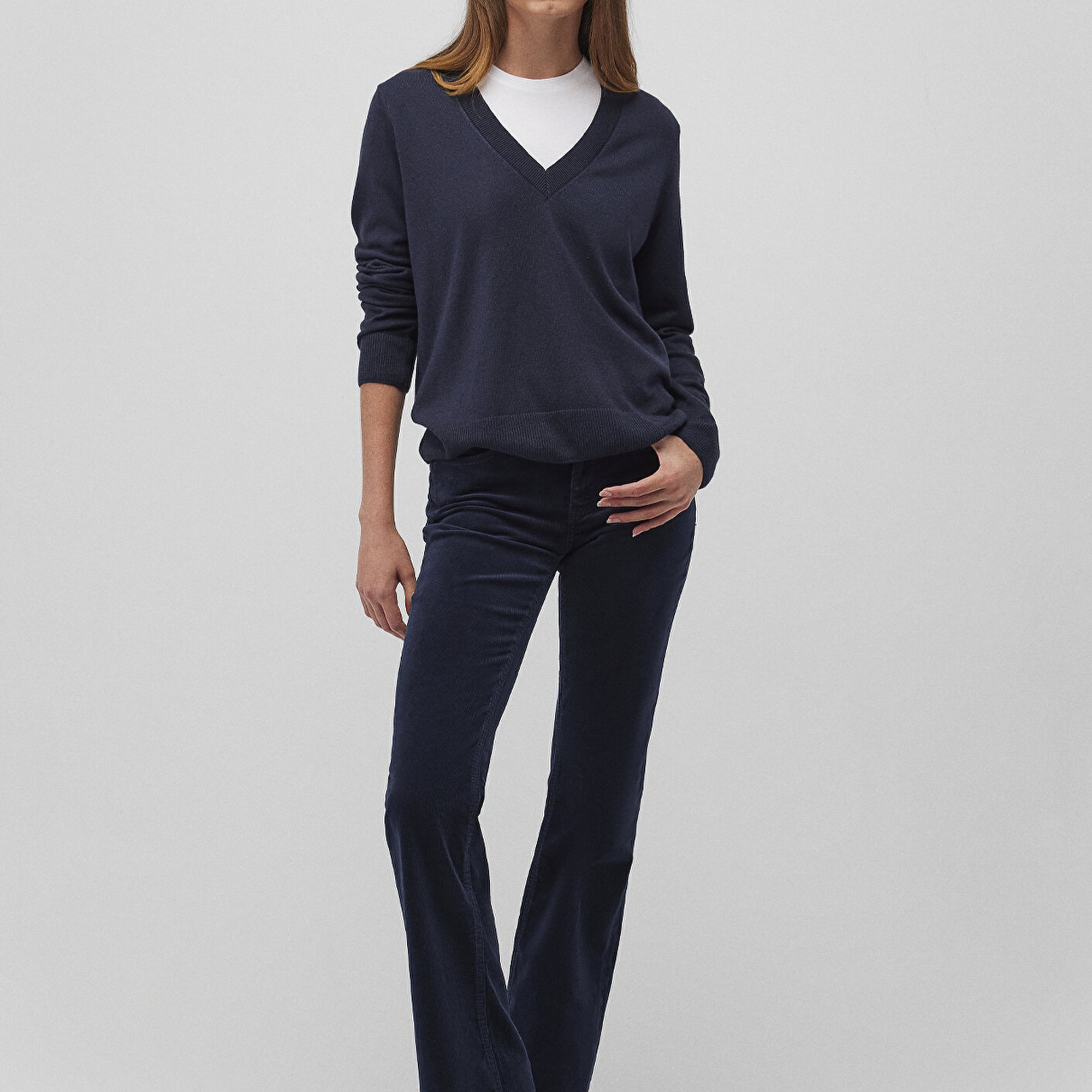 Mavi Molly Lacivert Kadife Pantolon 1013682993