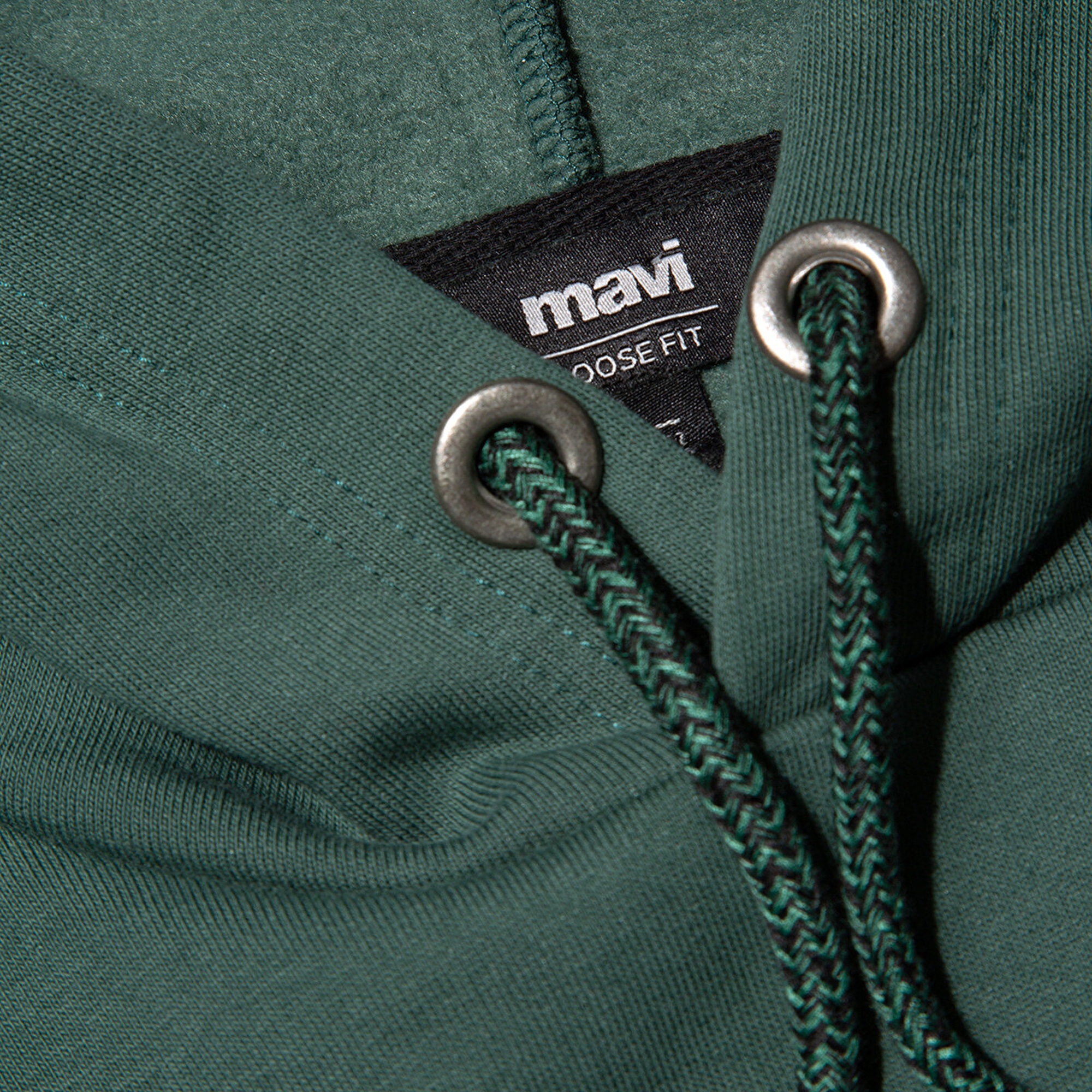 Mavi Mavi Logo Nakışlı Kapüşonlu Yeşil Sweatshirt 065809-71580