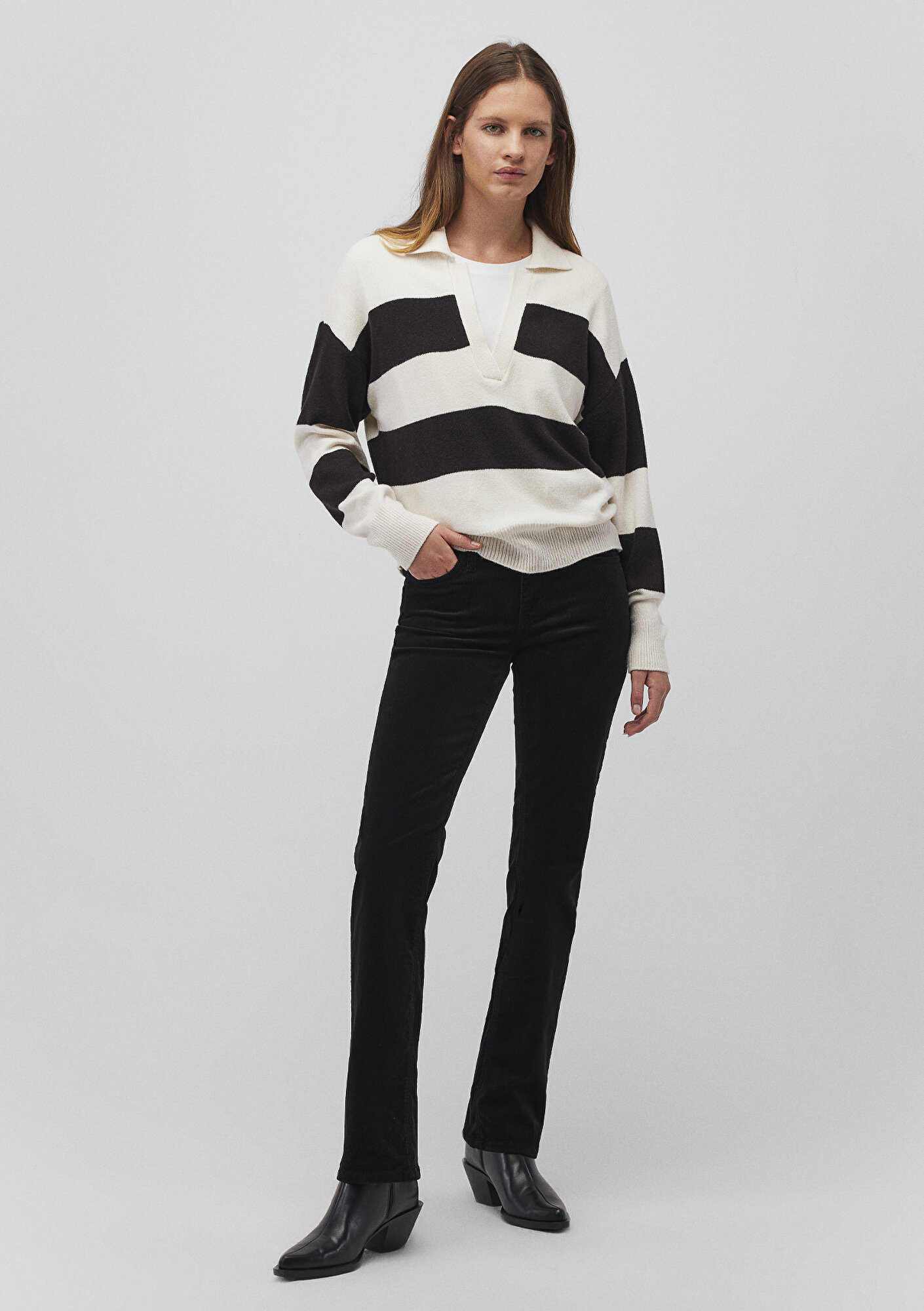  Mavi Mona Siyah Kadife Pantolon 1049782991