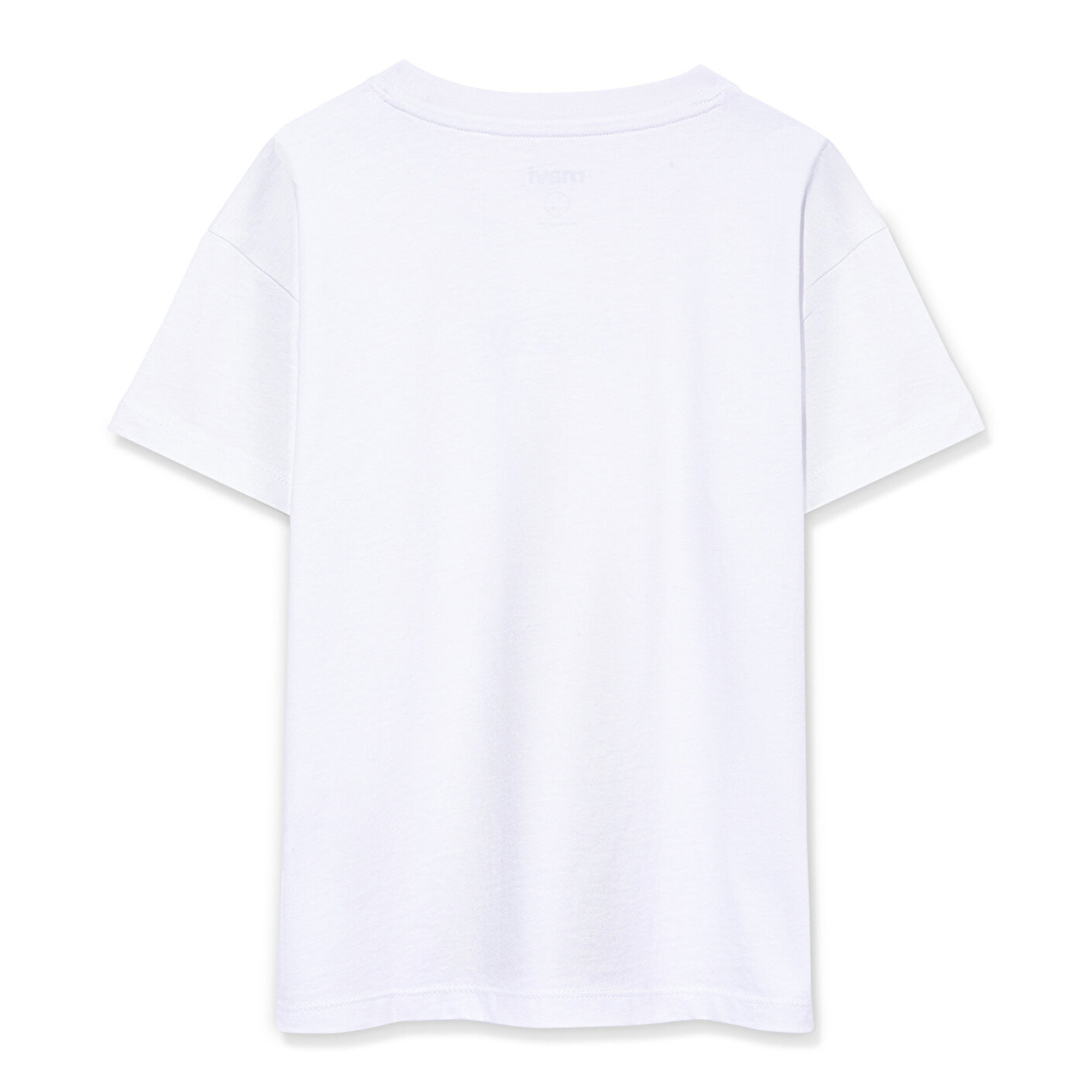 Mavi Miav Baskılı Beyaz Oversize Çocuk Tişört Loose Fit / Bol Rahat Kesim 7610158-620