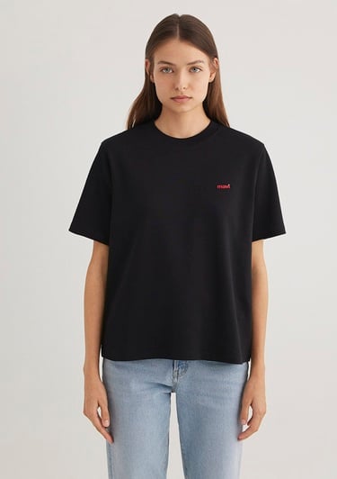  Mavi Mini Mavi Logo Baskılı Siyah Basic Tişört Regular Fit / Normal Kesim 1612122-900