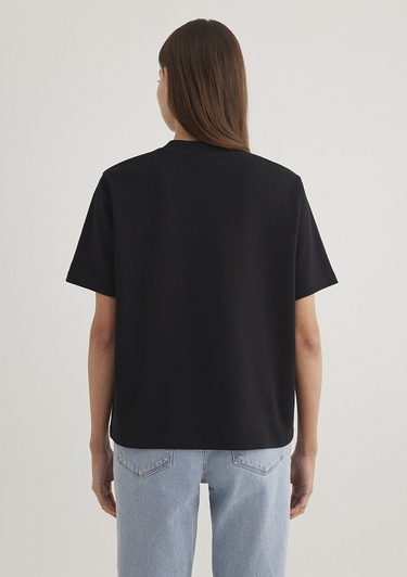  Mavi Mini Mavi Logo Baskılı Siyah Basic Tişört Regular Fit / Normal Kesim 1612122-900