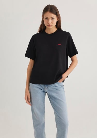  Mavi Mini Mavi Logo Baskılı Siyah Basic Tişört Regular Fit / Normal Kesim 1612122-900