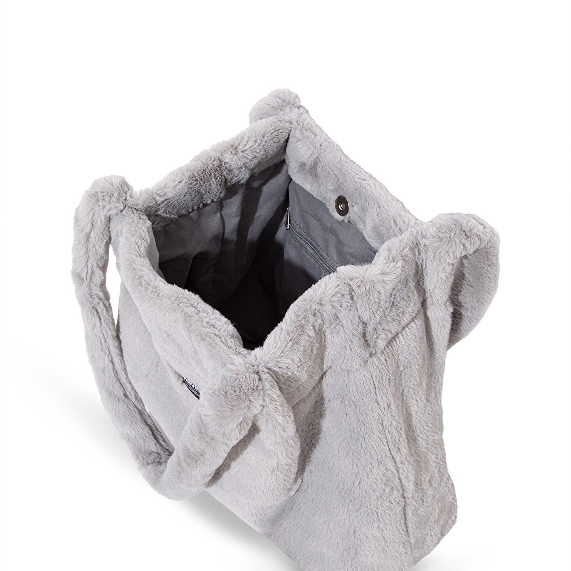 Mavi Gri Peluş Omuz Çantası 197617-85550