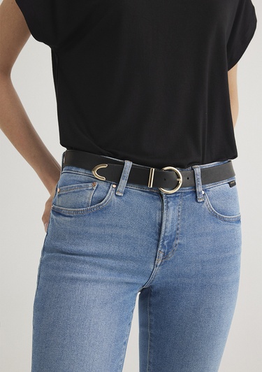  Mavi Siyah Suni Deri Kemer 196034-85931