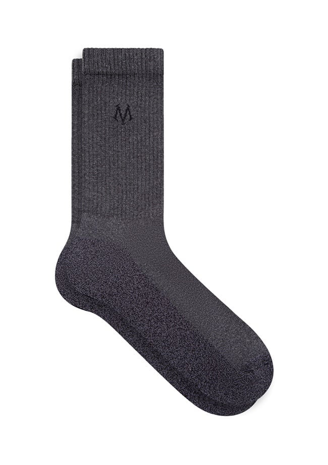 Mavi M Logo Baskılı Gri Bot Çorabı 0911132-34314