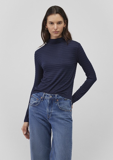  Mavi Dokulu Lacivert Tişört Slim Fit / Dar Kesim 1612026-82183