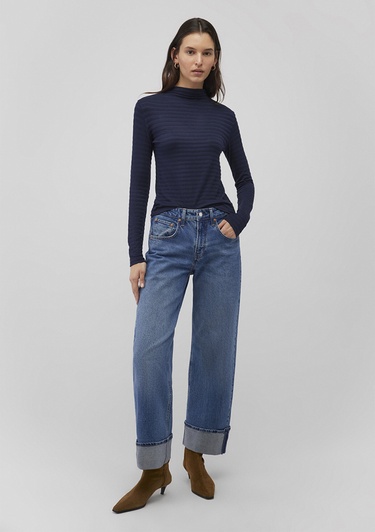  Mavi Dokulu Lacivert Tişört Slim Fit / Dar Kesim 1612026-82183