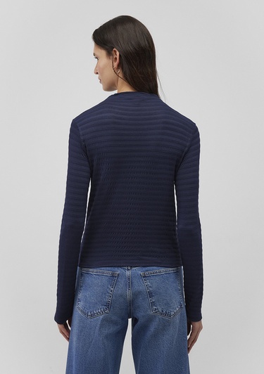  Mavi Dokulu Lacivert Tişört Slim Fit / Dar Kesim 1612026-82183