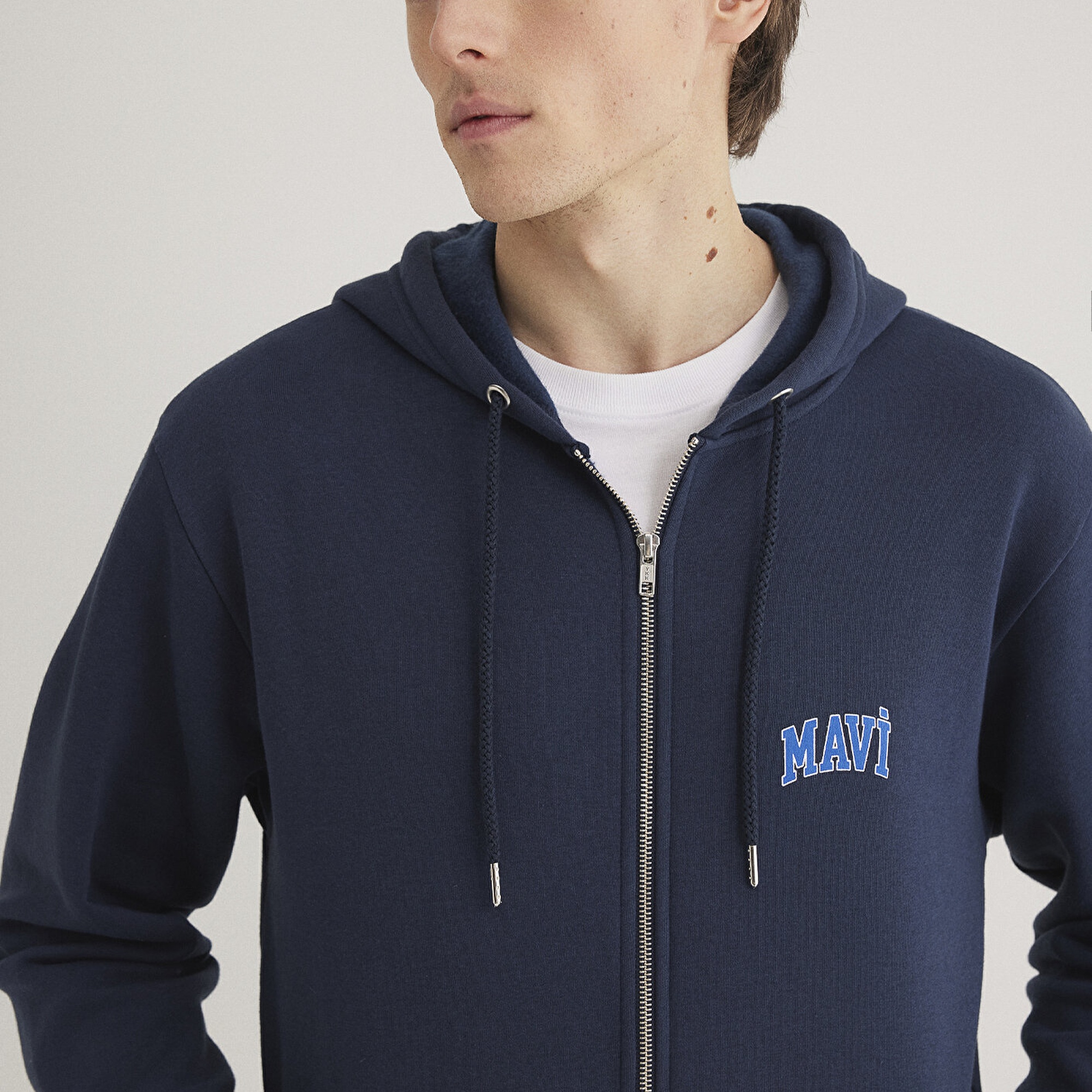 Mavi Mavi Logo Baskılı Fermuarlı Lacivert Sweatshirt 0611715-70490