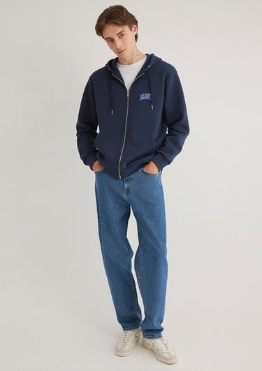  Mavi Mavi Logo Baskılı Fermuarlı Lacivert Sweatshirt 0611715-70490