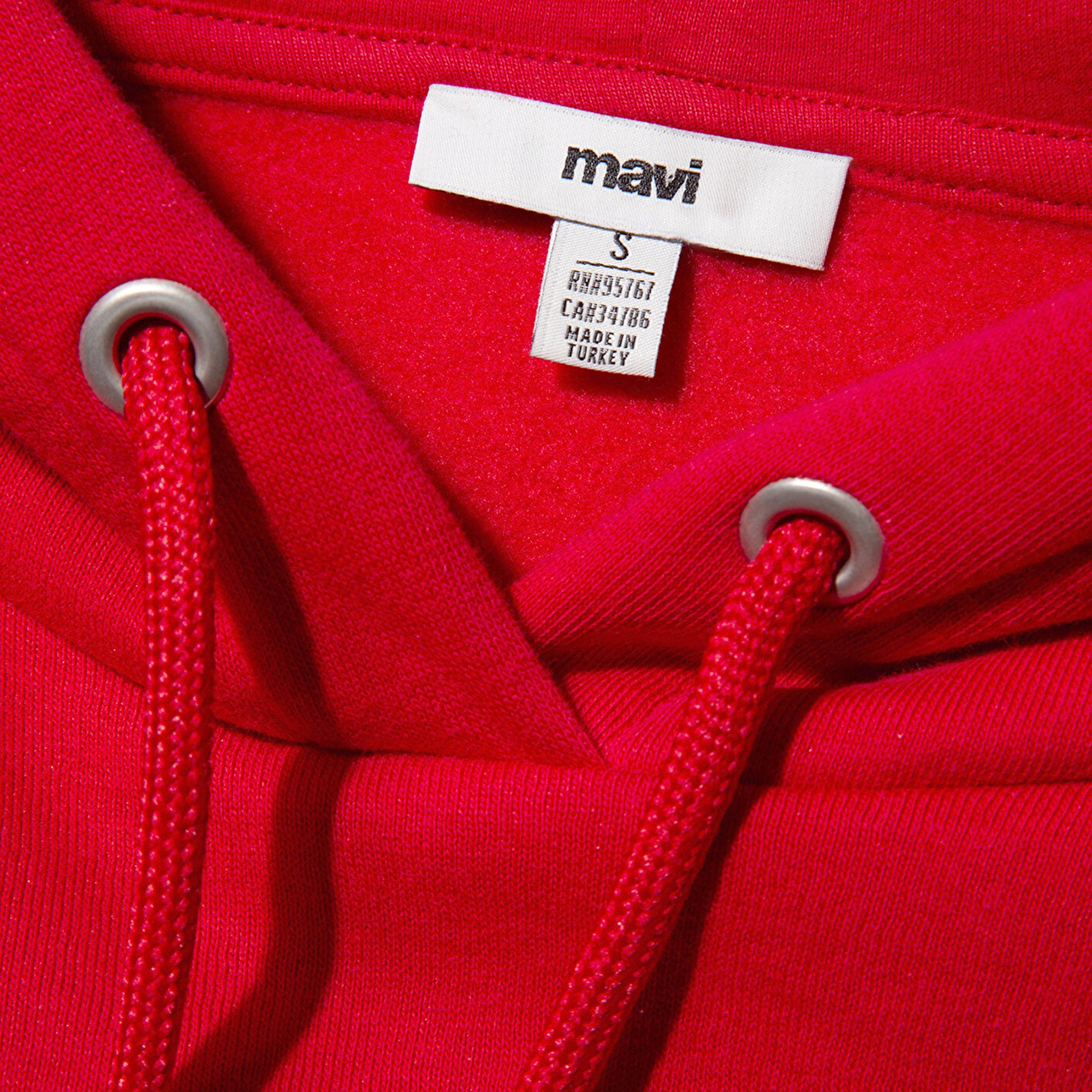 Mavi Mavi Logo Baskılı Kapüşonlu Kırmızı Sweatshirt 168334-35476