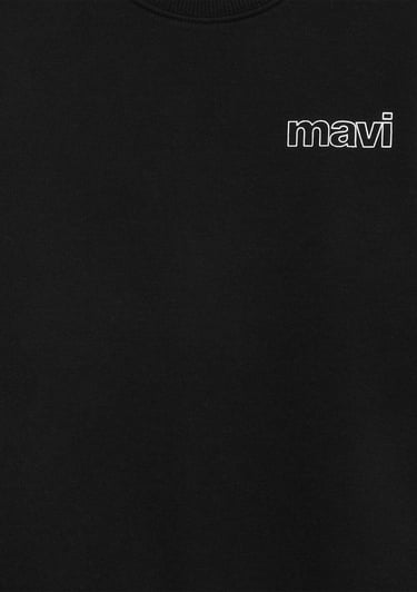  Mavi Mavi Logo Baskılı Siyah Sweatshirt 6S10034-900
