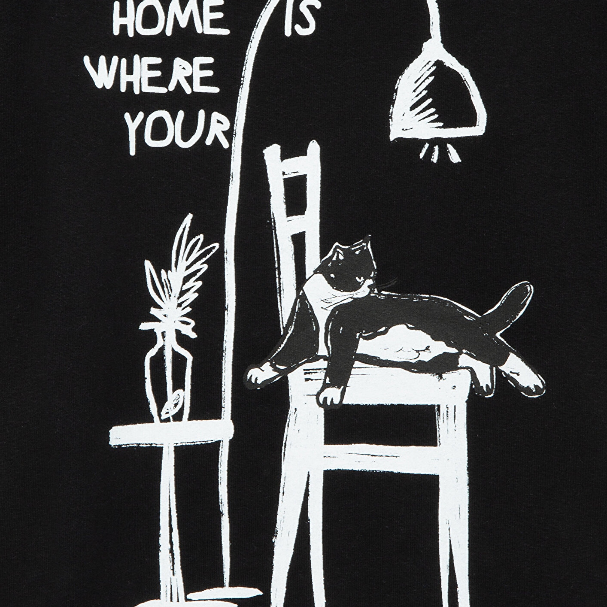 Mavi Kedi Baskılı Siyah Crop Tişört Crop / Kısa Kesim 7610184-900