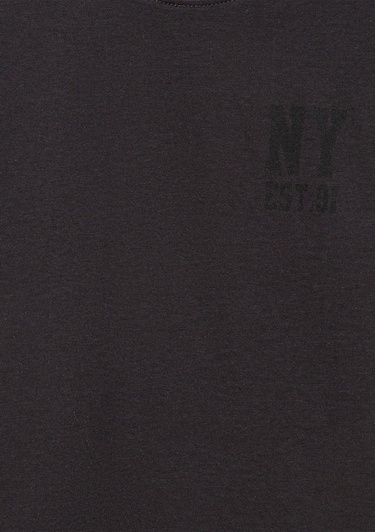  Mavi Manhattan Baskılı Antrasit Tişört Oversize / Geniş Kesim 6610196-70087