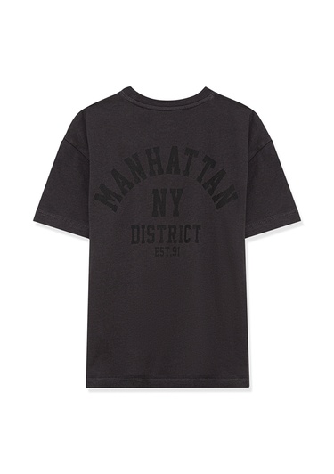  Mavi Manhattan Baskılı Antrasit Tişört Oversize / Geniş Kesim 6610196-70087