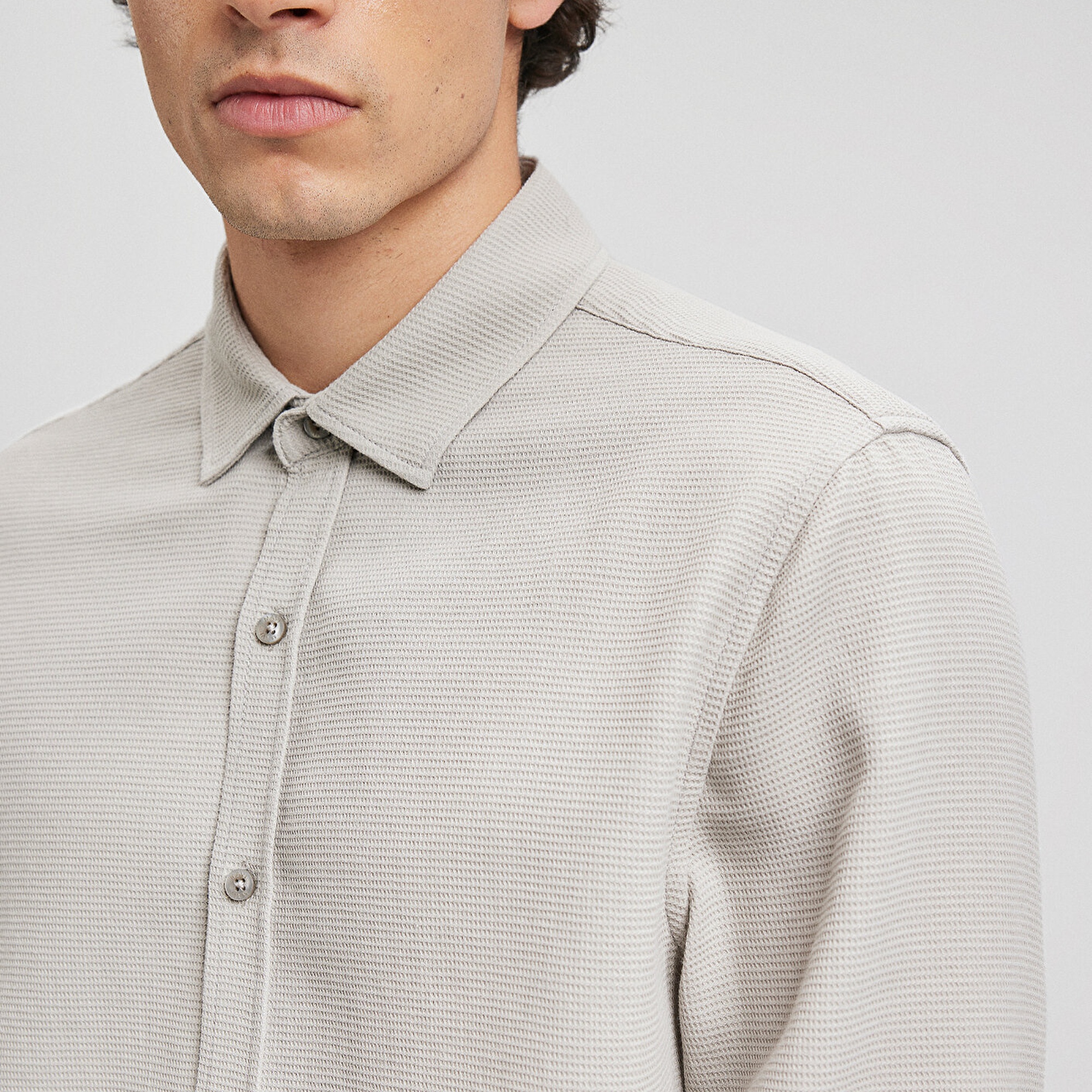 Mavi Bej Gömlek Slim Fit / Dar Kesim 8810217-70112