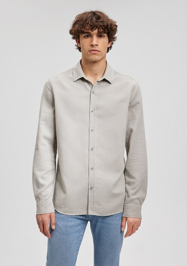  Mavi Bej Gömlek Slim Fit / Dar Kesim 8810217-70112