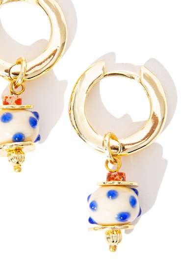  Mavi Boncuk Detaylı Altın Rengi Küpe 1912499-34961