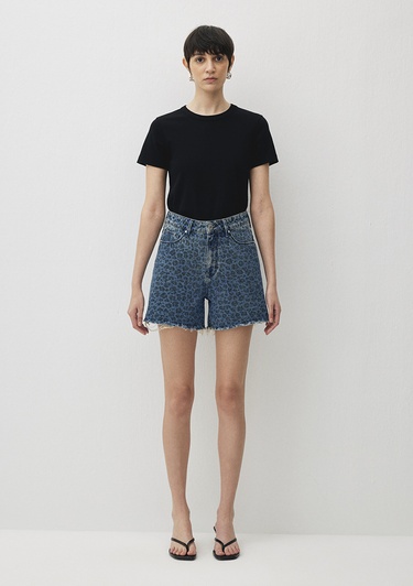  Mavi Millie 90s Indigo Leopar Desenli Jean Şort 1458988290