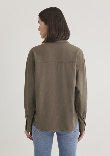  Mavi Haki Gömlek Regular Fit / Normal Kesim 1210985-80697