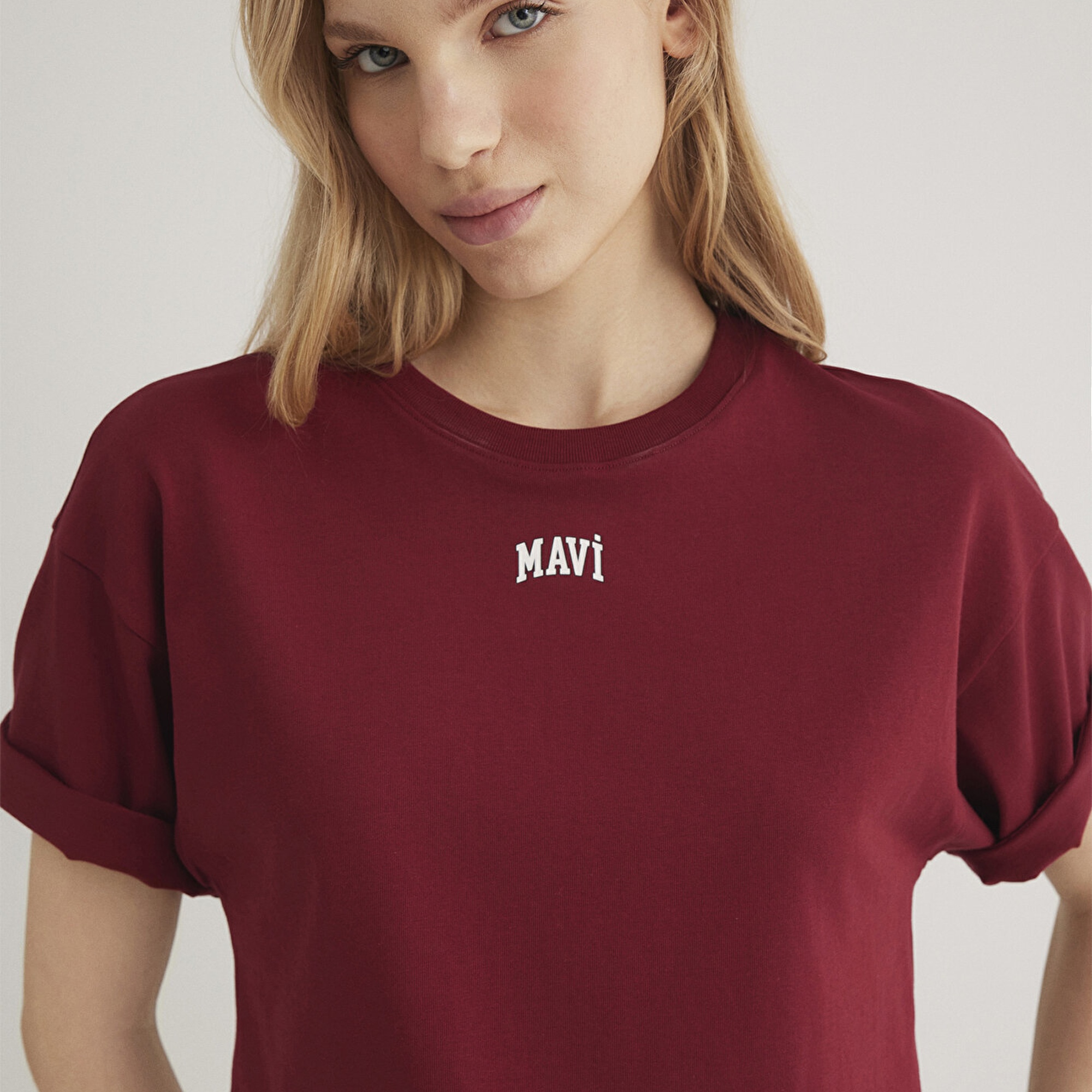 Mavi Mavi Logo Baskılı Kırmızı Crop Tişört Crop / Kısa Kesim 1611585-70392