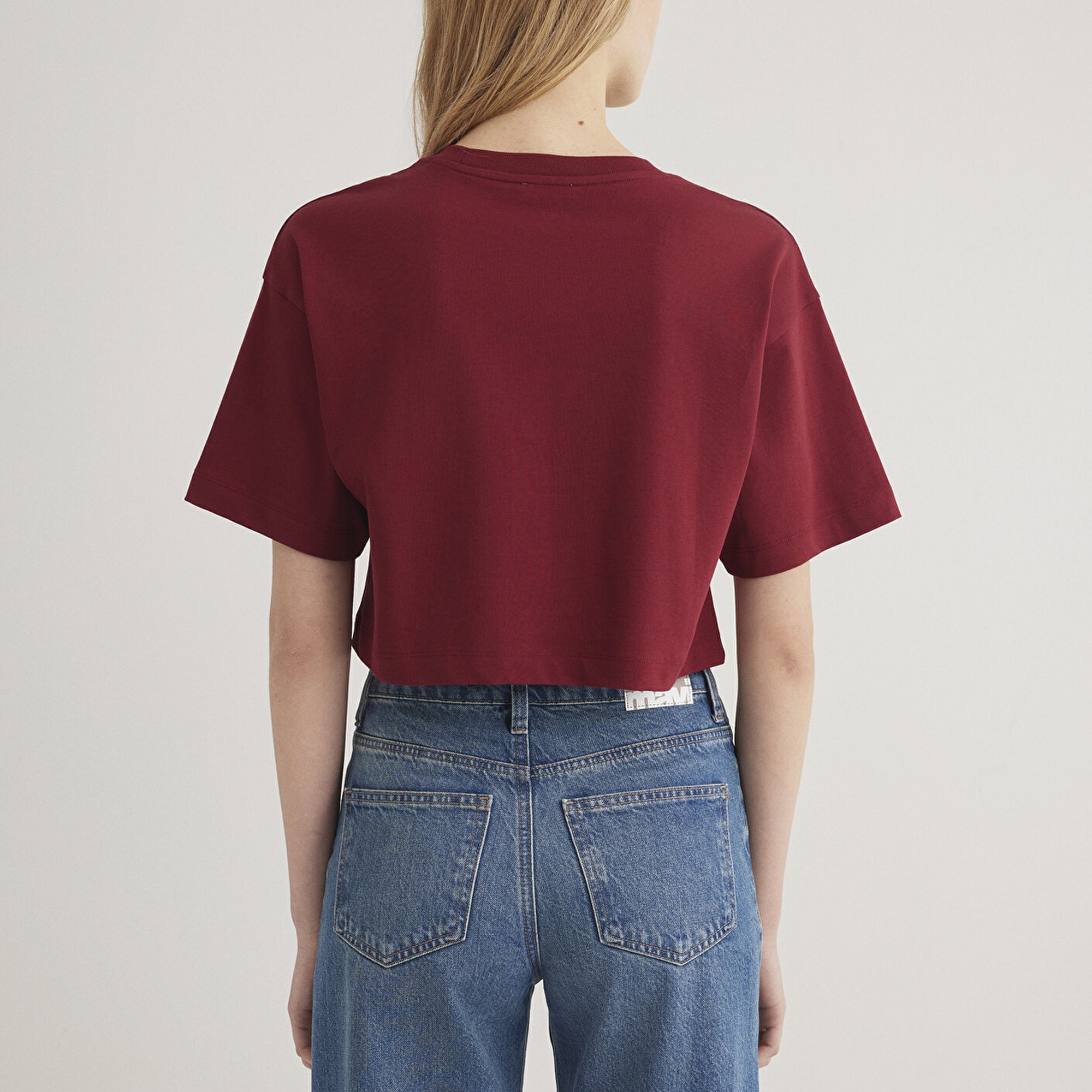 Mavi Mavi Logo Baskılı Kırmızı Crop Tişört Crop / Kısa Kesim 1611585-70392