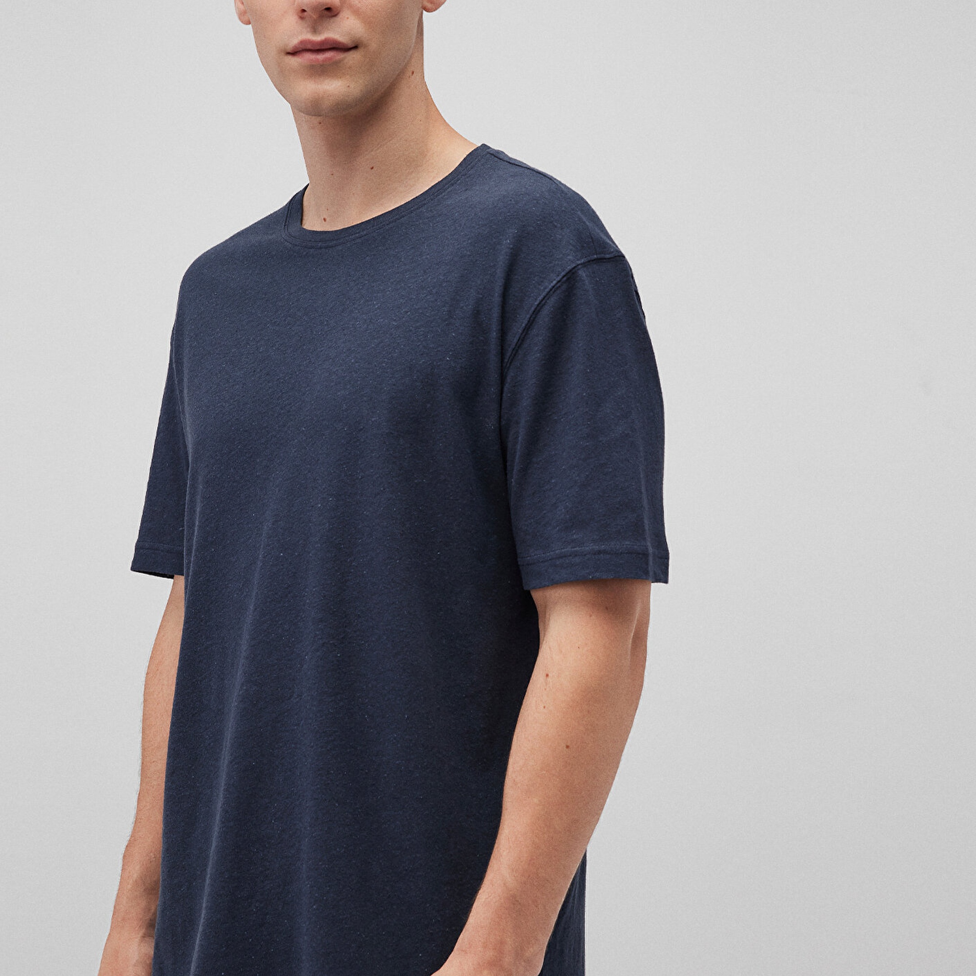 Mavi Lacivert Basic Tişört Loose Fit / Bol Rahat Kesim 0612228-87822