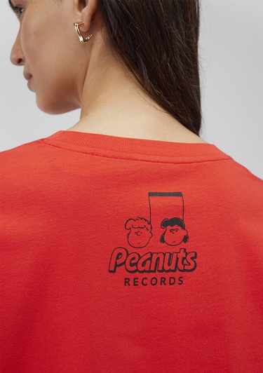  Mavi Snoopy Baskılı Kırmızı Tişört Regular Fit / Normal Kesim 1612850-70470