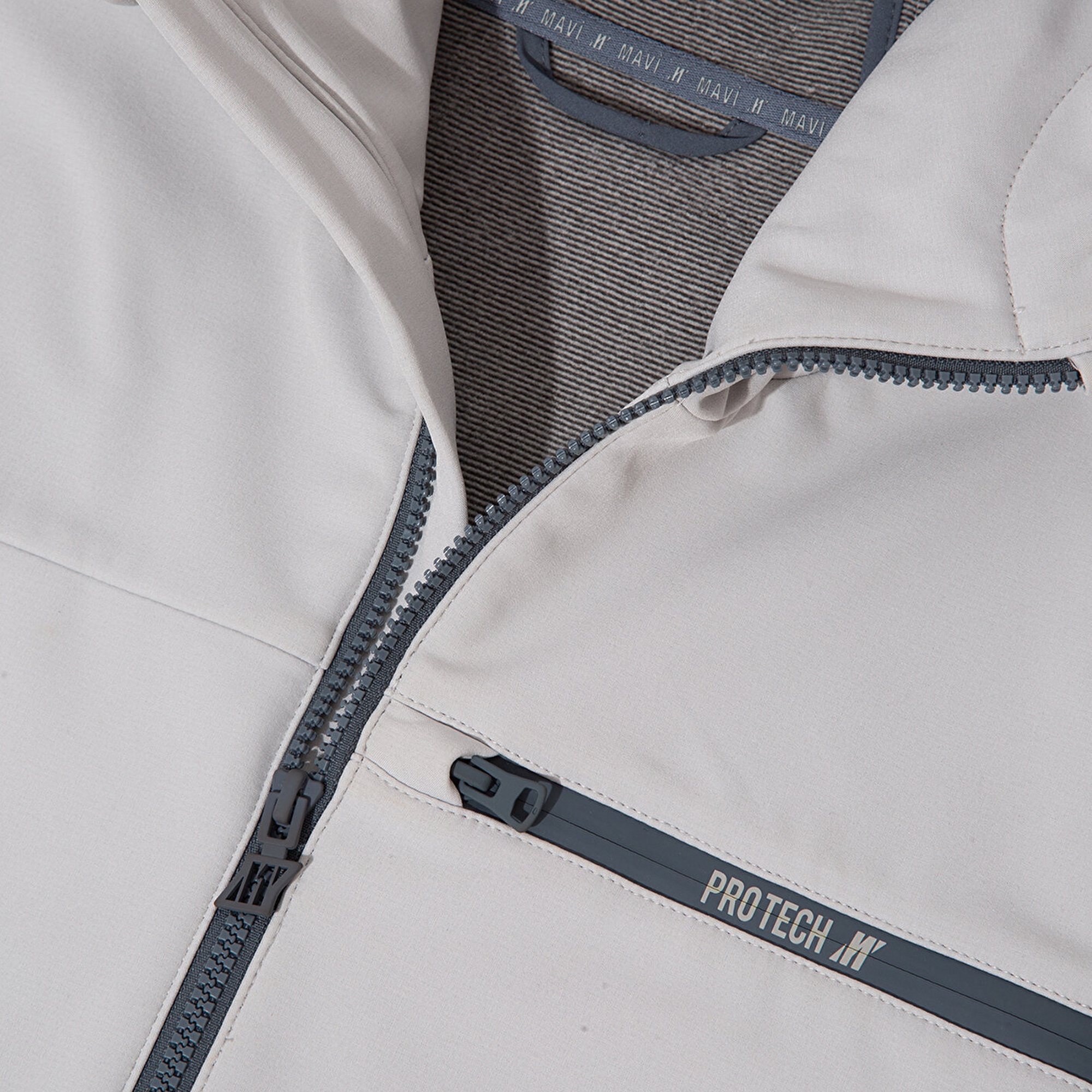 Mavi Kapüşonlu Gri Ceket Regular Fit / Normal Kesim 0110357-70074