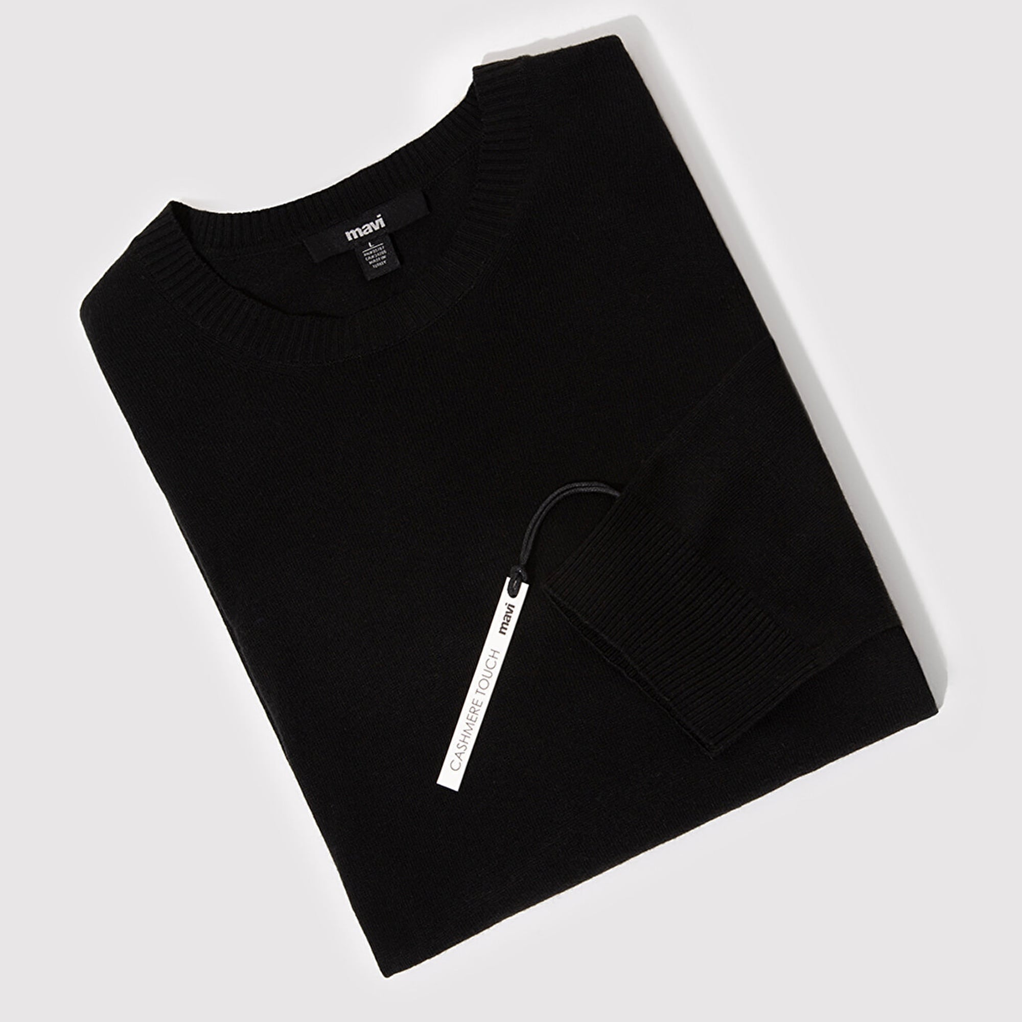 Mavi Kaşmir Karışımlı Siyah Kazak Slim Fit / Dar Kesim 0710186-900