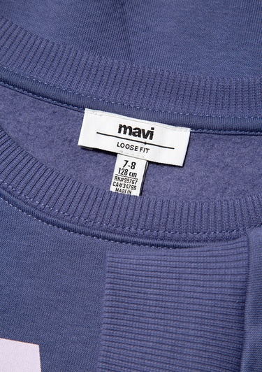  Mavi Mavi Logo Baskılı Mor Sweatshirt 7S10050-70661