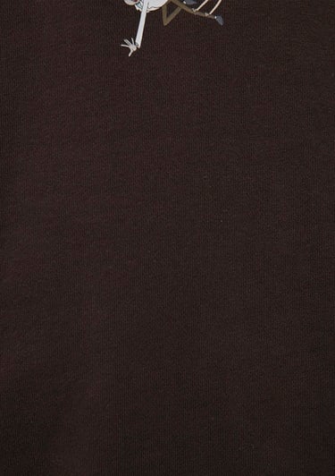  Mavi Rick and Morty Baskılı Kahverengi Sweatshirt 0S10293-88615