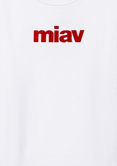 Mavi Kırmızı Miav Baskılı Beyaz Çocuk Sweatshirt 6610031-602