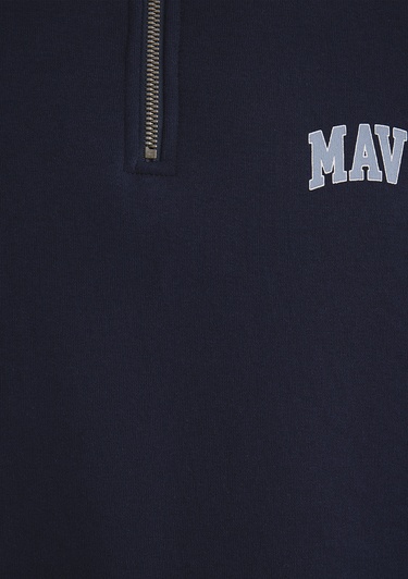  Mavi Mavi Logo Baskılı Yarı Fermuarlı Lacivert Sweatshirt 0S10208-70497