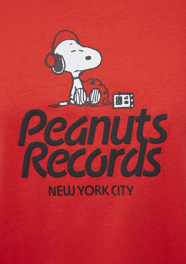  Mavi Snoopy Baskılı Kırmızı Tişört Regular Fit / Normal Kesim 1612850-70470