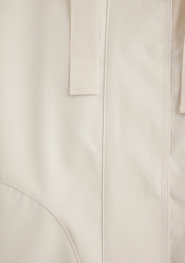  Mavi Kapüşonlu Bej Ceket Loose Fit / Bol Rahat Kesim 1110014-70134