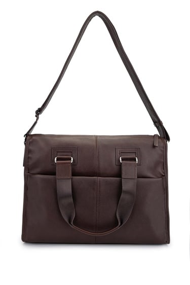  Tamer Tanca Erkek Hakiki Deri Kahverengi Evrak Çantası